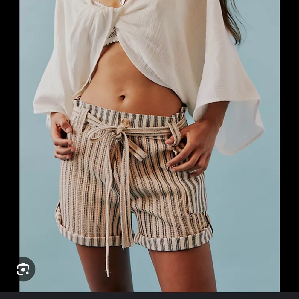 Free People One Harriet Stripped Shorts
